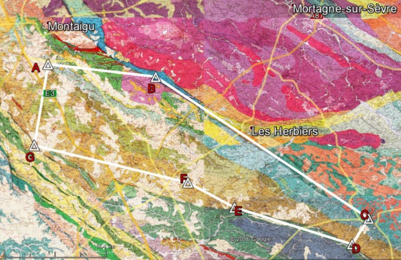 Carte géologique du PER Permis Vendrennes