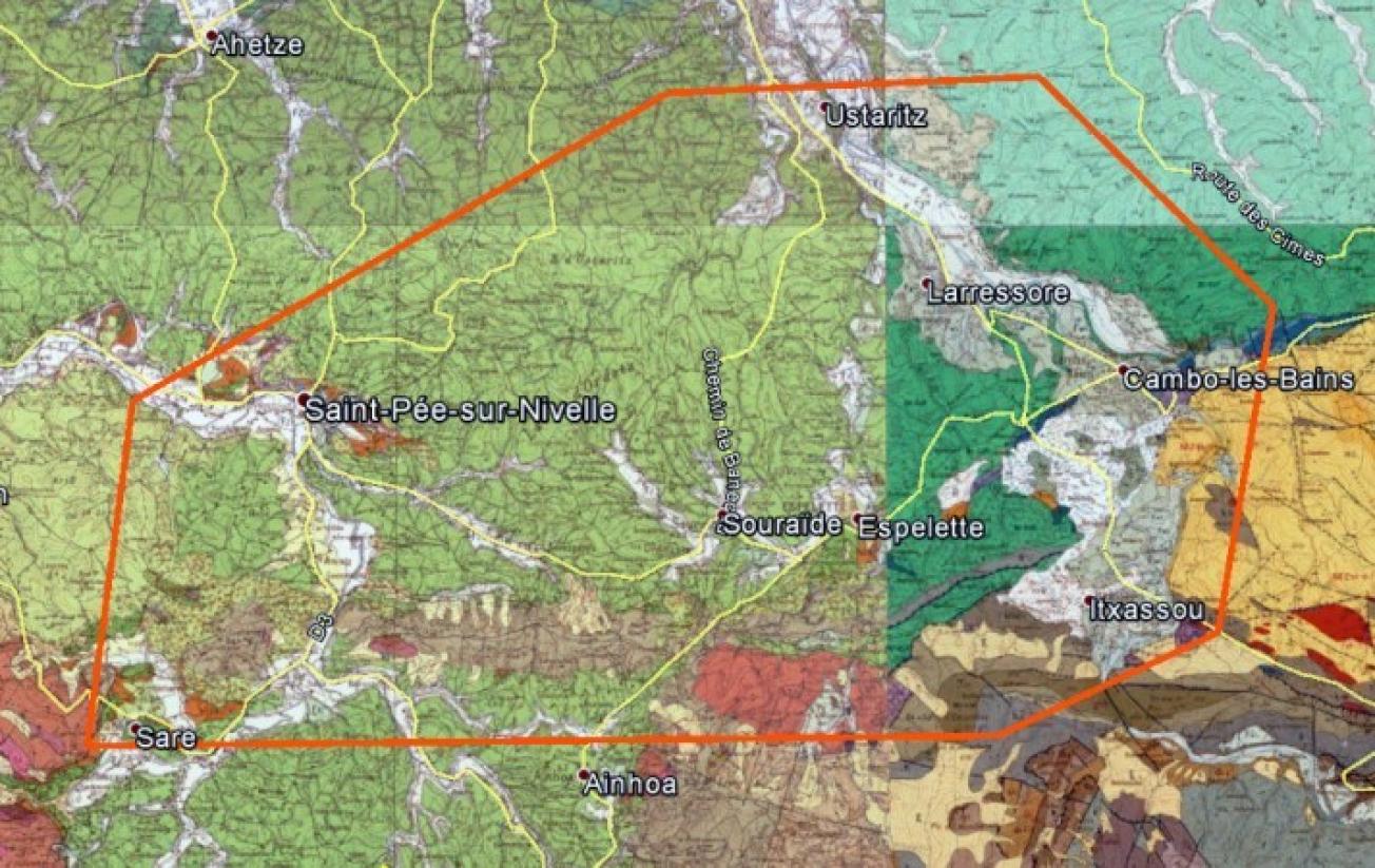 Carte géologique du PER Kanbo