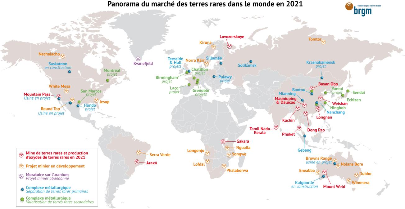 Panorama du marché des terres rares dans le monde en 2021