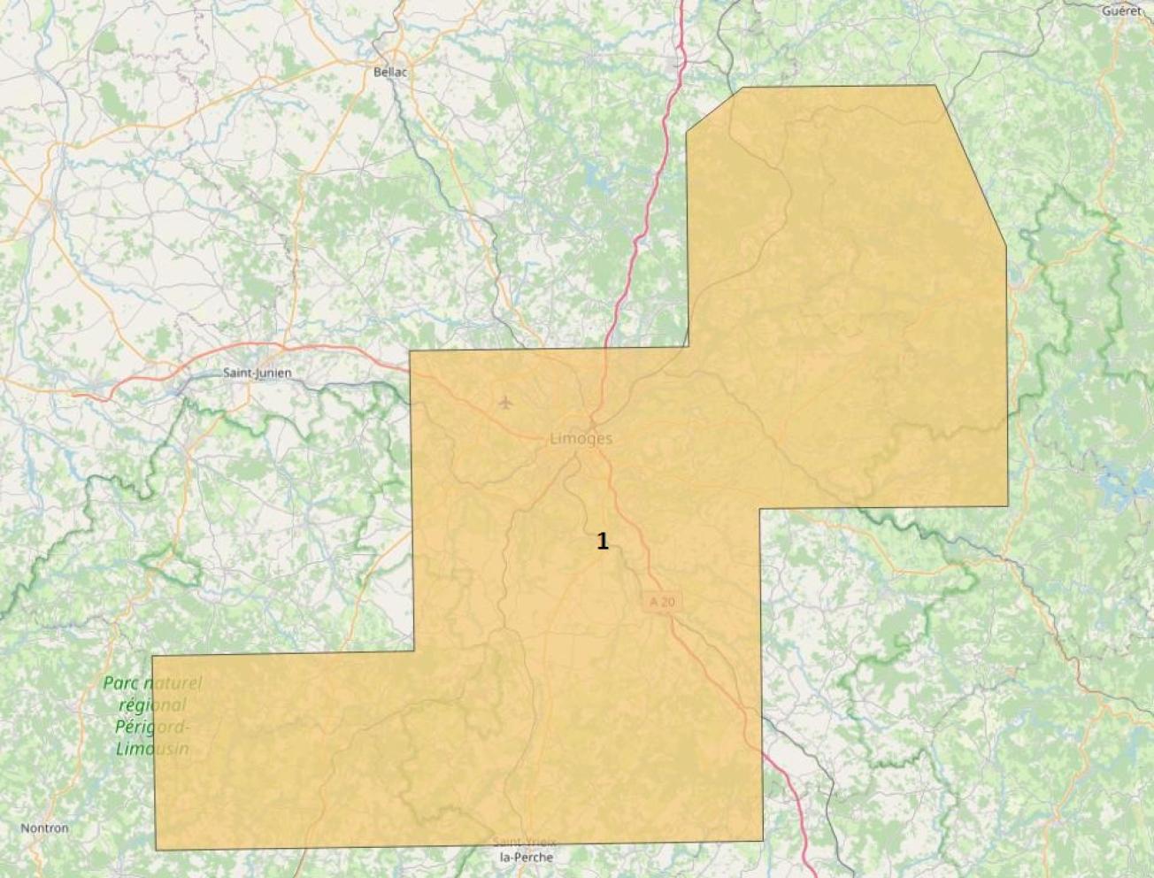 Cartographie du périmètre 1, survolé en 2022 