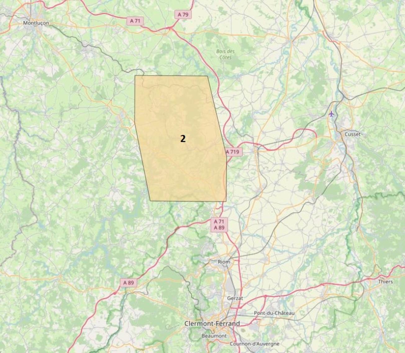 Cartographie du périmètre 2, survolé en 2022 