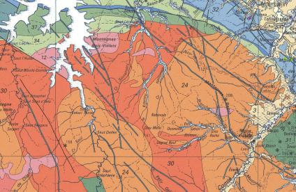 Carte géologique de la Guyane  © BRGM