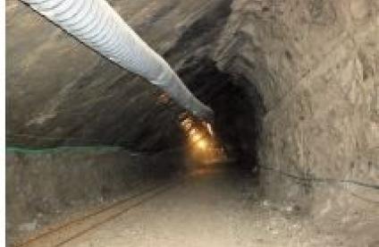 Galerie principale de la mine d'Orbagnoux (Ain)