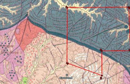 Carte géologique du PER M "Permis Pedral"
