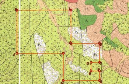 carte geologique de la demande de PER Crique Sophie en Guyane