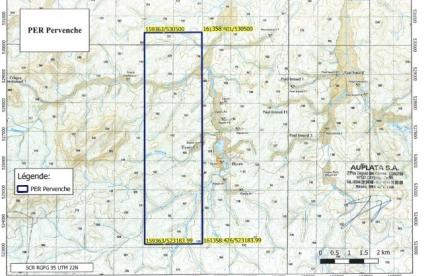 Consultation publique sur la demande de permis exclusif de recherches de mines dit « Permis Pervenche » en Guyane
