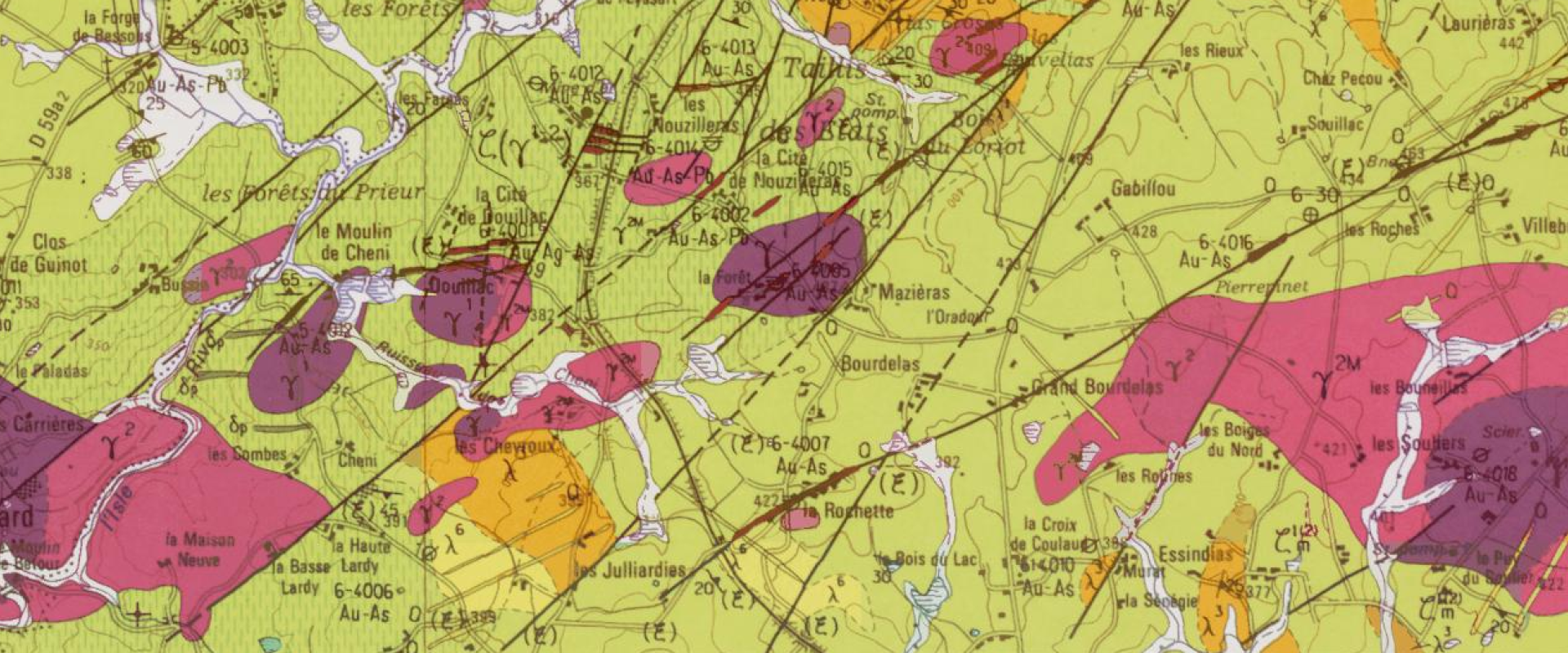 Extrait carte géologique Haute-Vienne