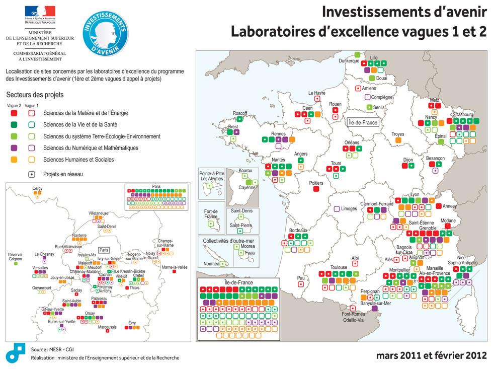 Carte des LABEX