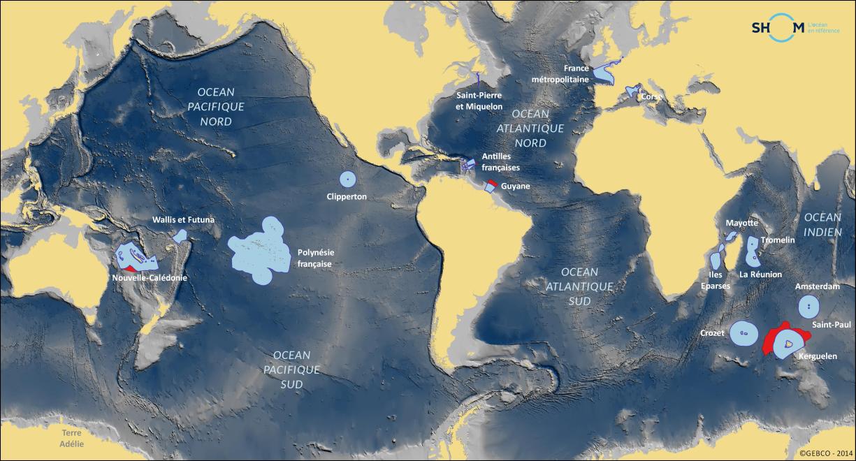 Les Zones Économiques Exclusives (ZEE) de la France à travers le monde
