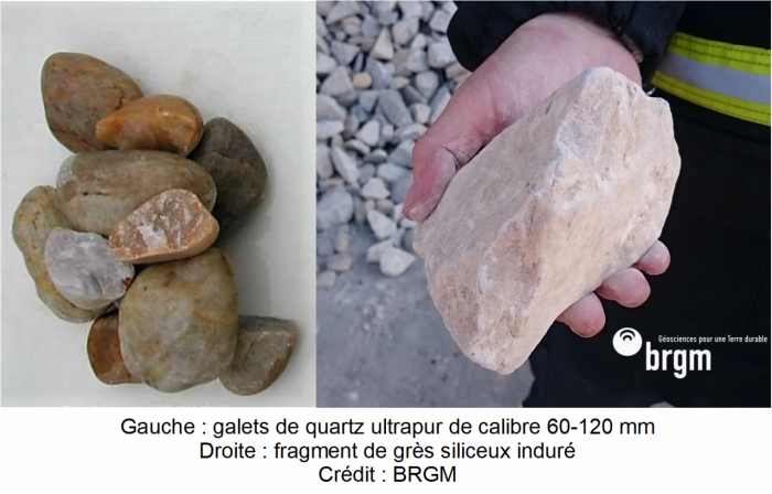 Galets de quartz extrêmement purs - © BRGM Galets de quartz extrêmement purs