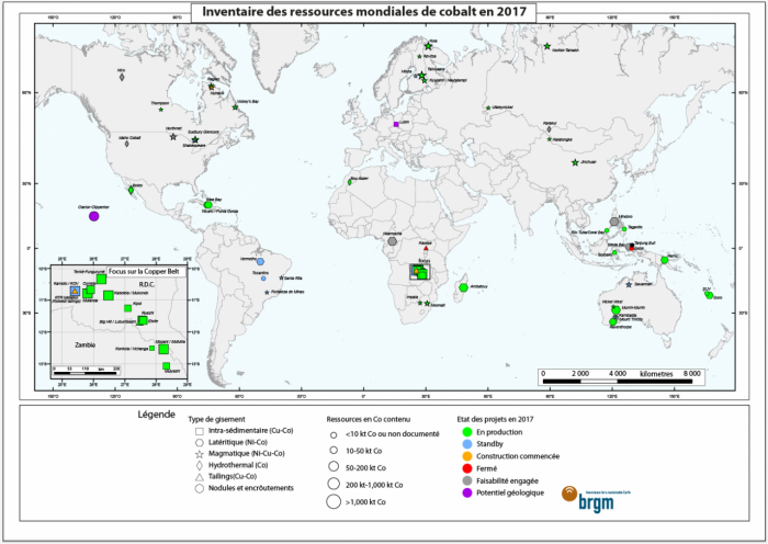 Inventaire des ressources mondiales de cobalt en 2017