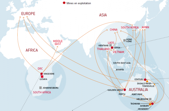 Mines en exploitation